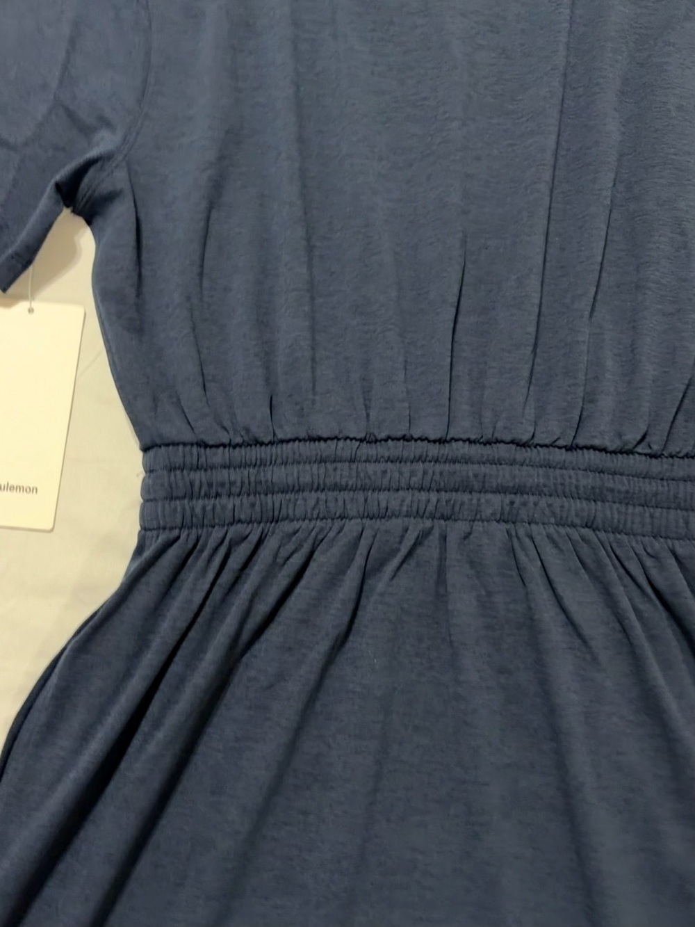 NWT*LULULEMON*SIZE4*SMOCKED WAIST T~SHIRT DRESS*AUTHENTIC* POCKETS*NAVY*$118 - Picture 14 of 16